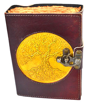 Tree of Life Aged Leather Journal with Latch Mythical Collectibles Journals