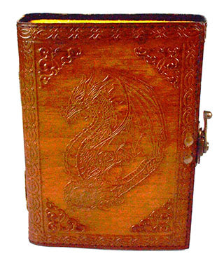 Dragon Journal Aged Leather Journal with Latch Mythical Collectibles Journals