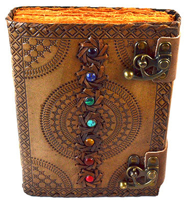 7 Chakra Aged Leather Journal with Latch Mythical Collectibles Journals