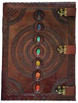 7 Stone Leather Black Book with 3 LatchesMythical Collectibles