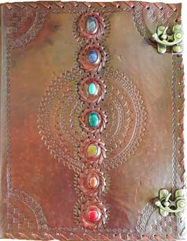 Chakra Leather Black Book with Latch Mythical Collectibles Journals