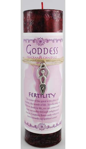 Fertility Pillar Candle with Goddess Necklace Mythical Collectibles Candles
