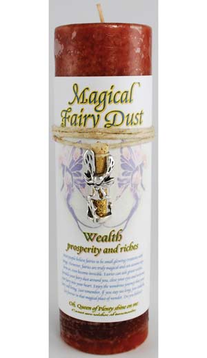 Wealth Pillar Candle with Fairy Dust Necklace Mythical Collectibles Candles