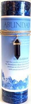 Abundance Pillar Candle with Blue Sandstone Pendant Mythical Collectibles Candles