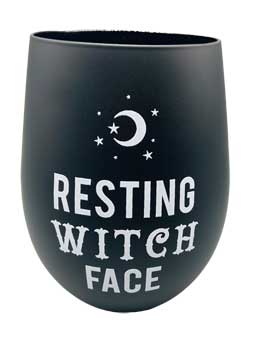 Resting Witch Face Stemless Wine Glass Mythical Collectibles
