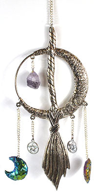 Moon & Broom Wall Hanging Mythical Collectibles