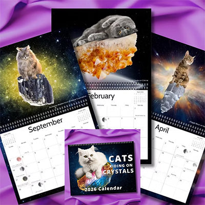 2026 Cats Riding on Crystals Calendar Mythical Collectibles Calendars