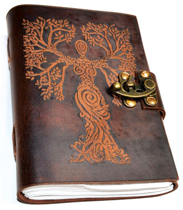 Tree Woman Leather Black Book with Latch Mythical Collectibles Journals