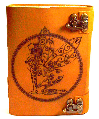 Fairy Aged Leather Journal with Latch Mythical Collectibles Journals