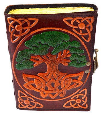 Tree of Life Aged Leather Journal with Latch Mythical Collectibles Journals