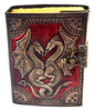 Red Double Dragon Aged Leather Journal with Latch Mythical Collectibles Journals