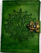 Green Tree of Life Leather Journal with Latch Mythical Collectibles Journals