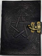 5" x 7" Black Pentagram Leather Journal with LatchMythical Collectibles