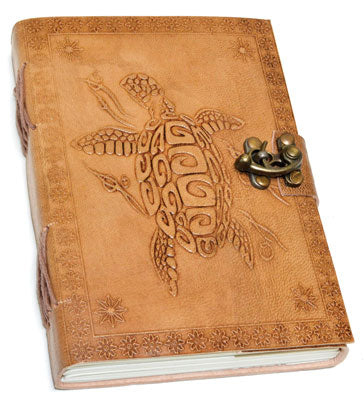 Turtle Embossed Leather Journal with Latch Mythical Collectibles Journals