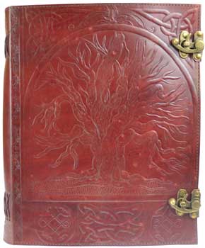 10" x 13" Tree Leather Black Book with LatchMythical Collectibles