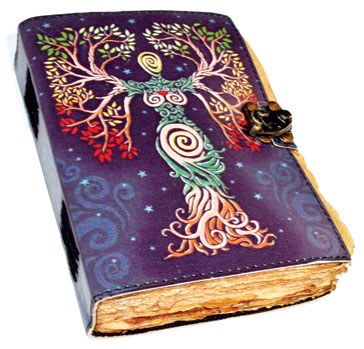 Goddess Aged Looking Paper Leather Journal with LatchMythical Collectibles