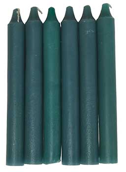 Green Taper Candles (set of 6) Mythical Collectibles Candles