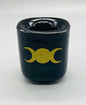 Triple Moon Black Ceramic Chime Candle Holder Mythical Collectibles Candle Holders