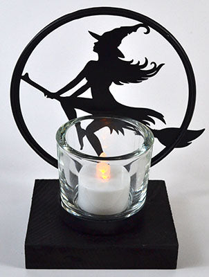 Witch by Moonlight Tealight Candle Holder Mythical Collectibles Candle Holders
