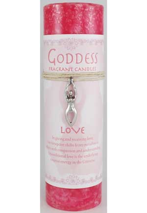 Love Pillar Candle with Goddess NecklaceMythical Collectibles