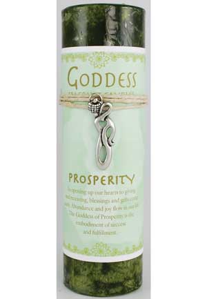 Prosperity Pillar Candle with Goddess NecklaceMythical Collectibles