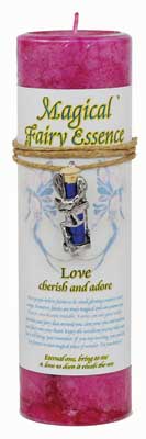 Love Pillar Candle with Fairy Dust Necklace Mythical Collectibles Candles