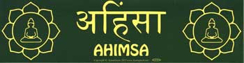 Ahimsa Lotus Bumper Sticker Mythical Collectibles Bumper Stickers