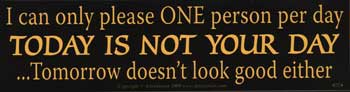 I Can Only Please One Person Per Day Bumper Sticker Mythical Collectibles Bumper Stickers