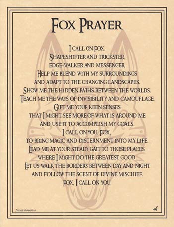Fox Prayer Poster Mythical Collectibles Posters