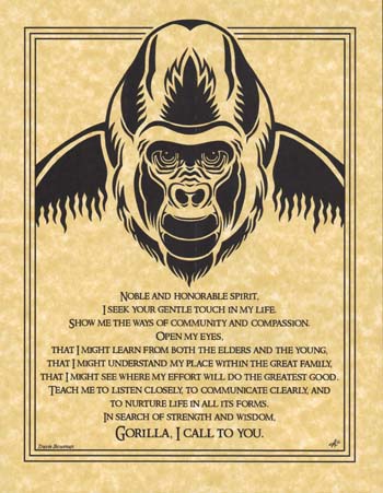 Gorilla Prayer Poster Mythical Collectibles Posters