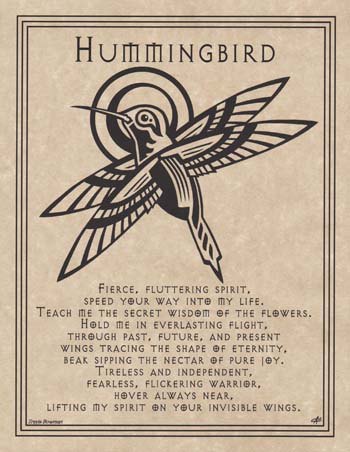 Hummingbird Prayer Poster Mythical Collectibles Posters