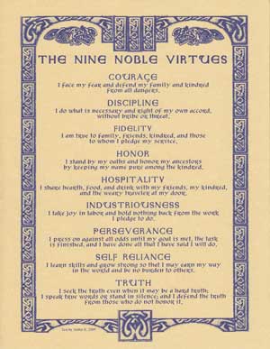 Nine Noble Virtues Poster Mythical Collectibles Posters