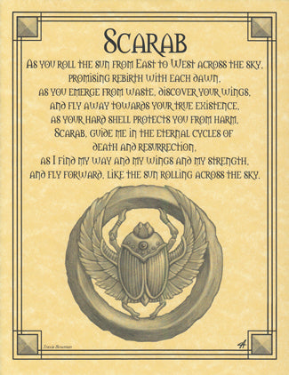 Scarab Prayer Poster Mythical Collectibles Posters