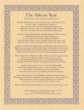 Wiccan Rede (long poem) Poster Mythical Collectibles Posters