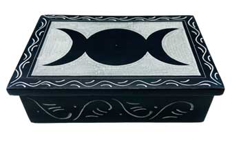 Triple Moon Soapstone Box Mythical Collectibles