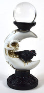 Clear Crystal Ball with Crescent Moon & Crow (50mm)Mythical Collectibles