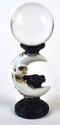 Clear Crystal Ball with Crescent Moon & Crow (80mm)Mythical Collectibles