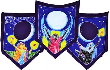 Triple Moon Goddess Prayer FlagsMythical Collectibles