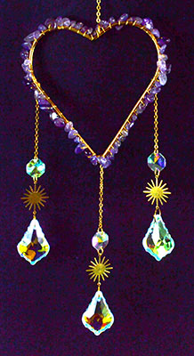 Amethyst Heart Sun CatcherMythical Collectibles