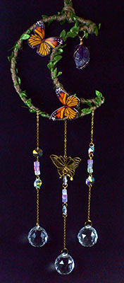 Amethyst Moon with Butterfly Sun Catcher Mythical Collectibles