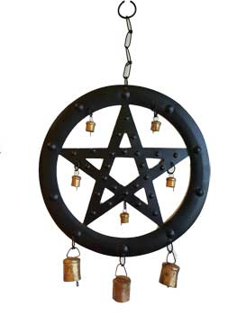 Black Pentagram Wind Chime Mythical Collectibles