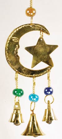 Three Bell Star and Moon Wind Chime Mythical Collectibles
