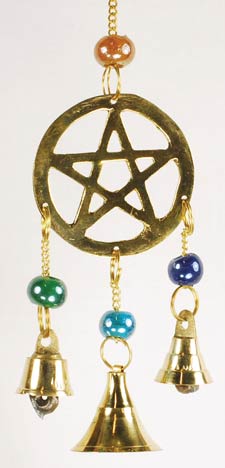Three Bell Pentagram Wind Chime Mythical Collectibles